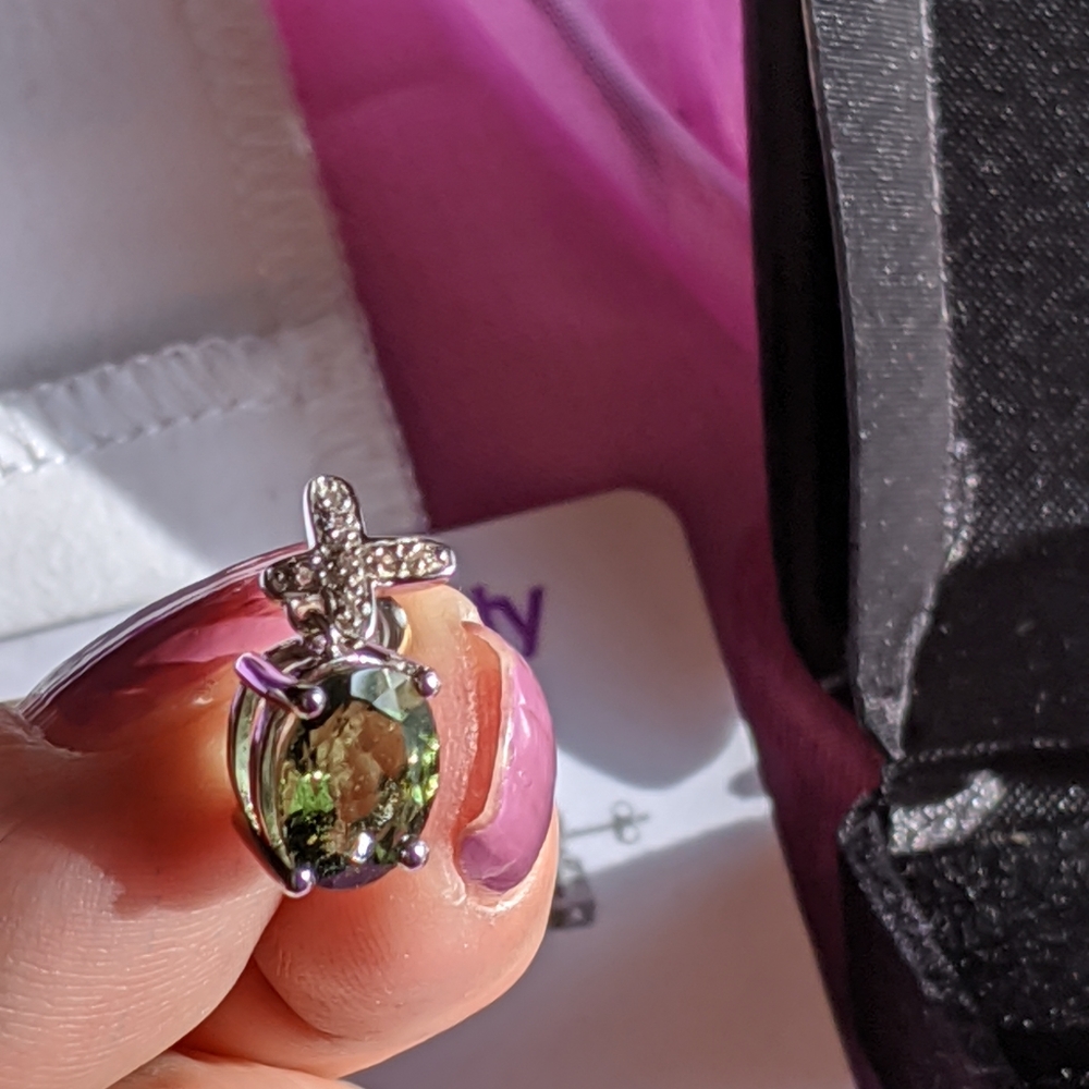 Moldavite Earrings - Picture 2 of 7